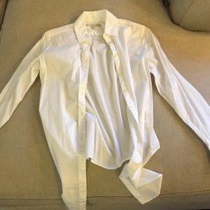 White banana republic button down with tie